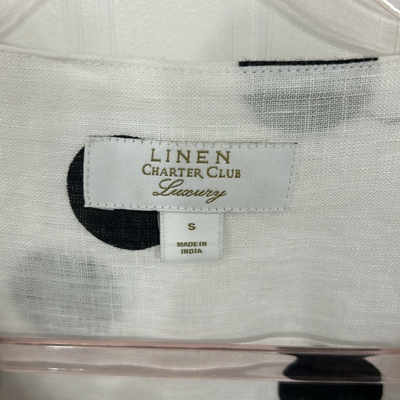 Linen, long sleeve, waist tie top. - Picture 4 of 6